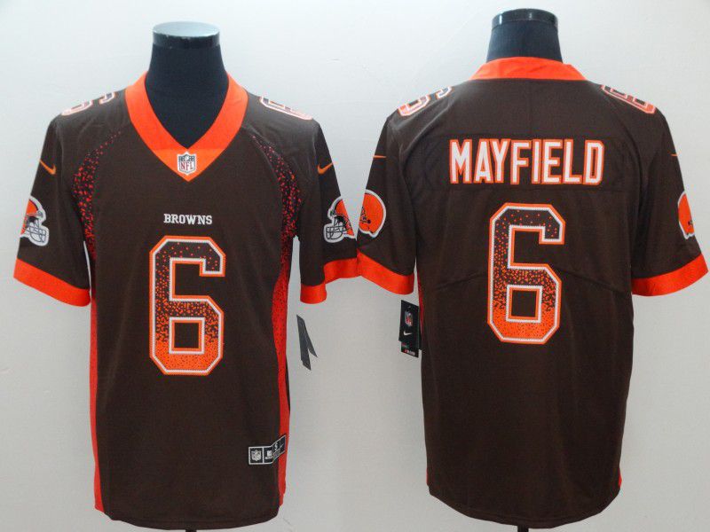 Men Cleveland Browns 6 Mayfield Brown Nike Vapor Untouchable Limited Playe NFL Jerseys